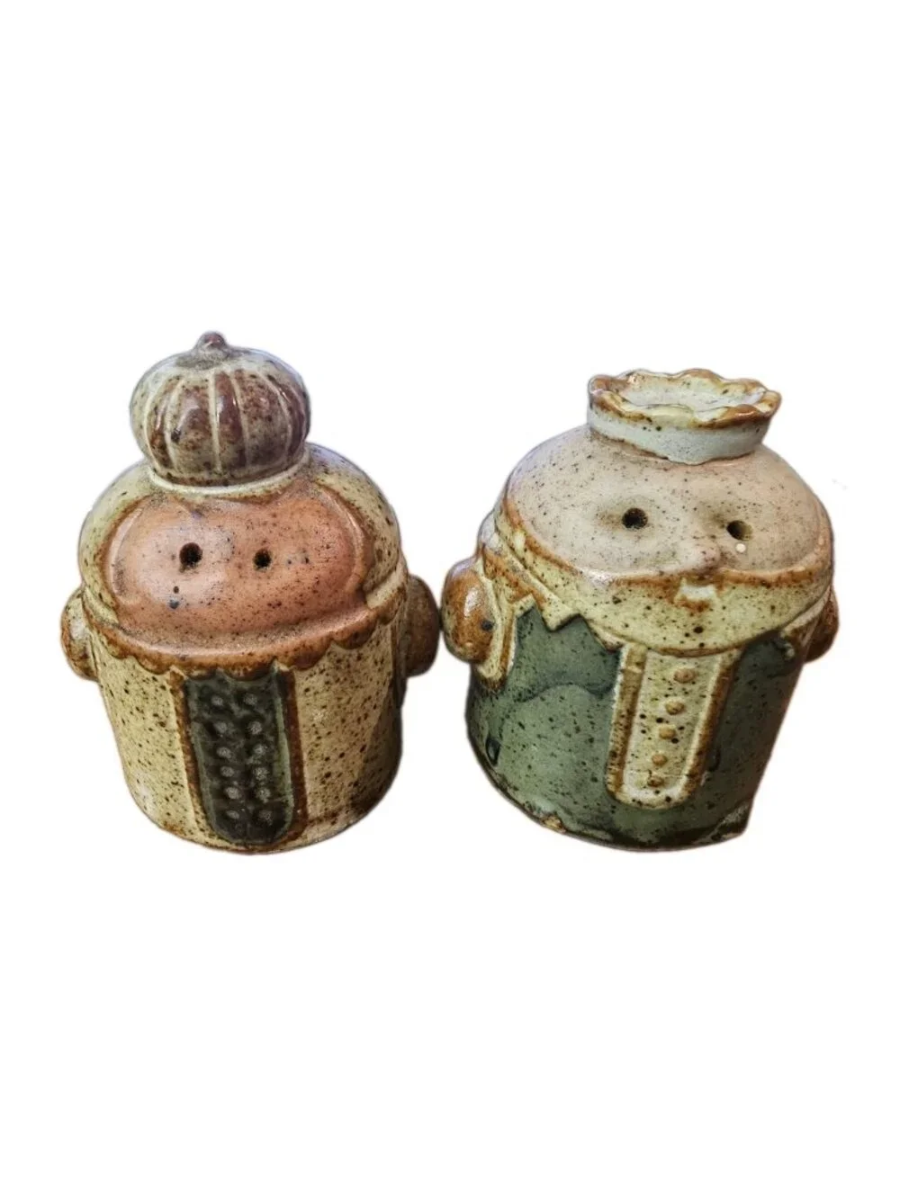 Vintage Knobler King & Queen Salt And Pepper Shakers Stoneware, Made In Japan